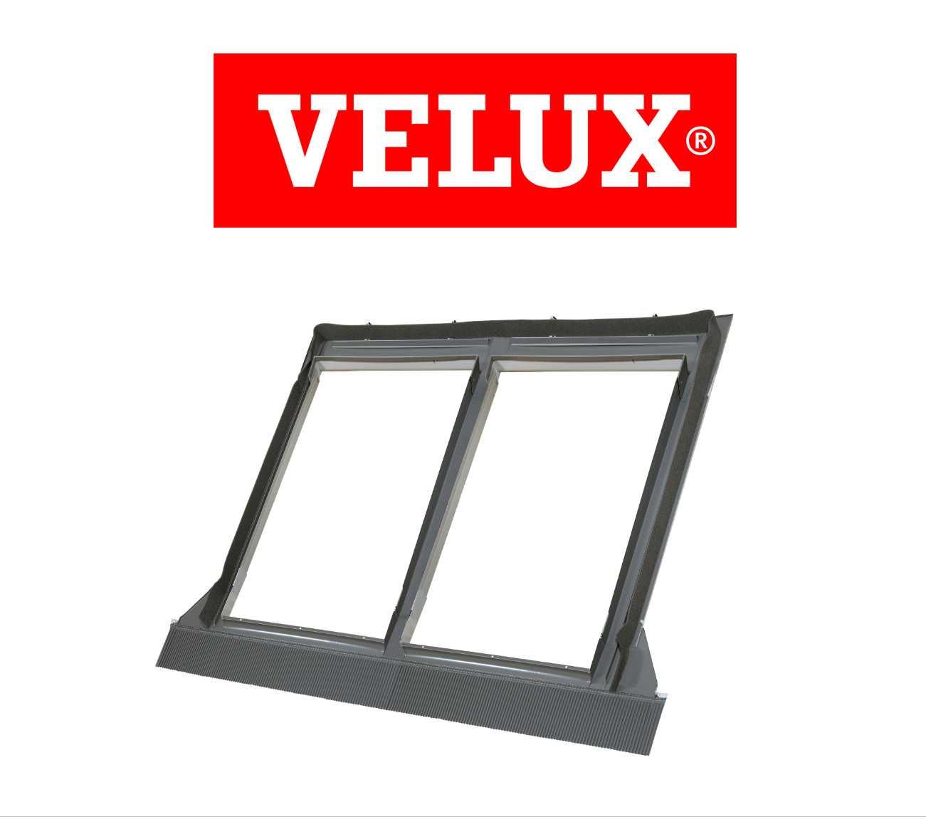 Kołnierz VELUX EKS mk08 0021f (podwójne okna) niskie pokrycie np. gont