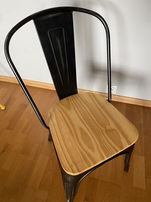 Krzesło do stołu metalowe/stalowe drewniane industrialne beton