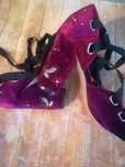 Sapatos de Veludo cor bordeaux
