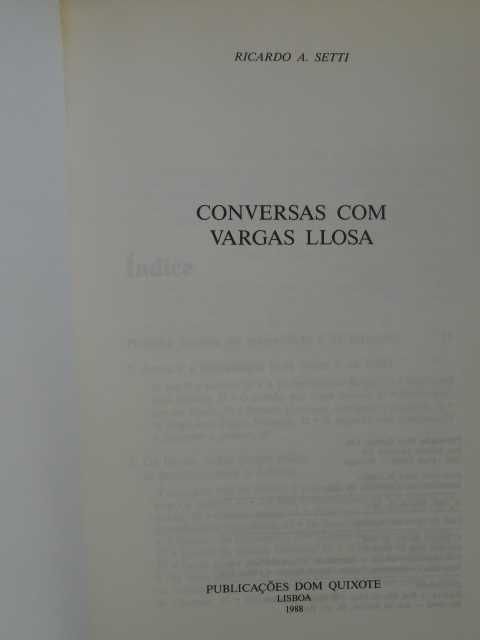 Conversas Com Vargas Llosa de Ricardo A. Setti - 1ª Edição