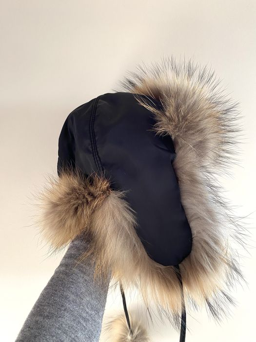 NOWA futrzana czapka z jenota pilotka jenot futro naturalne russian