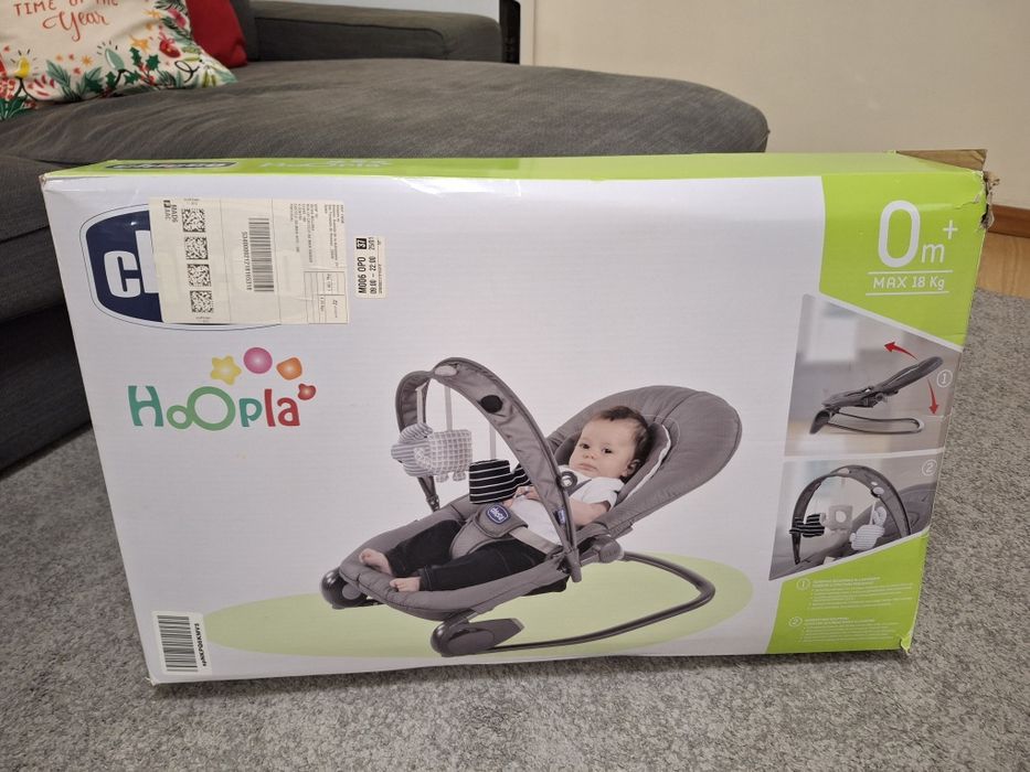 Espreguiçadeira Chicco Hoopla Moon Grey, como nova