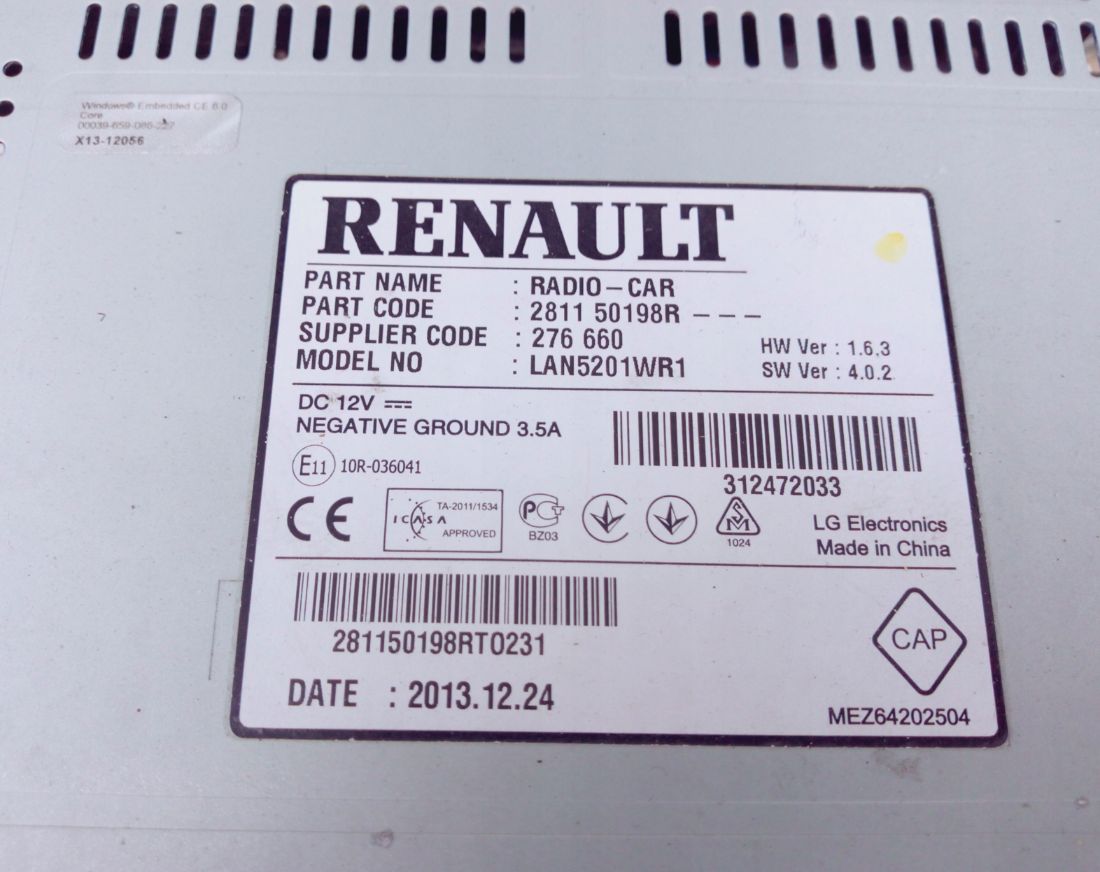 Radio nawigacja Renault Captur Clio IV 4 Trafic 13-
