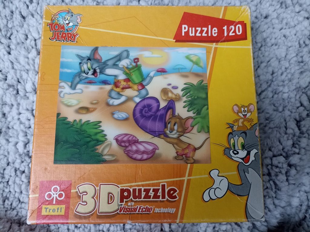 puzzle 3d dla dzieci z tomem i jeerym