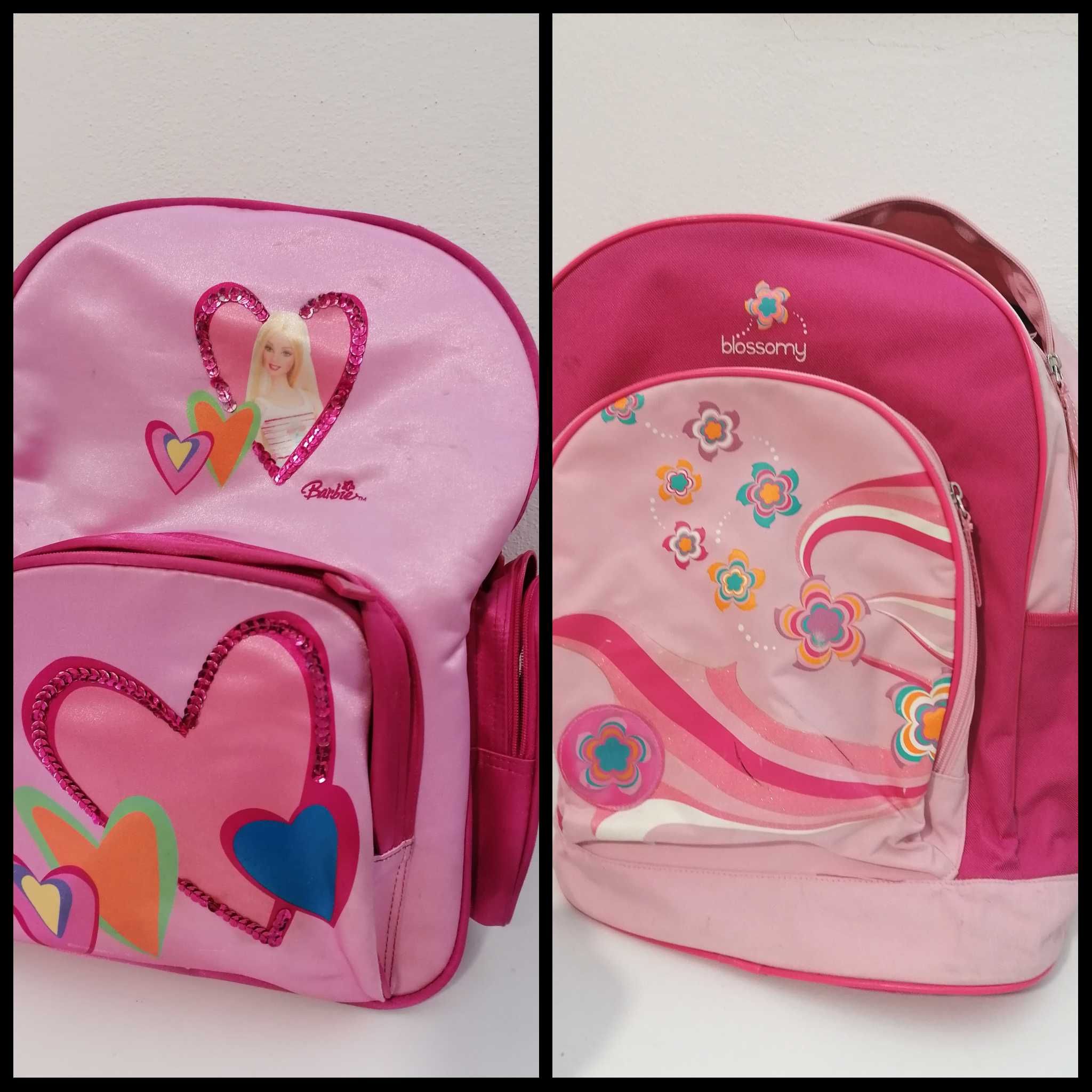 Mochila Rosa e Barbie Escola