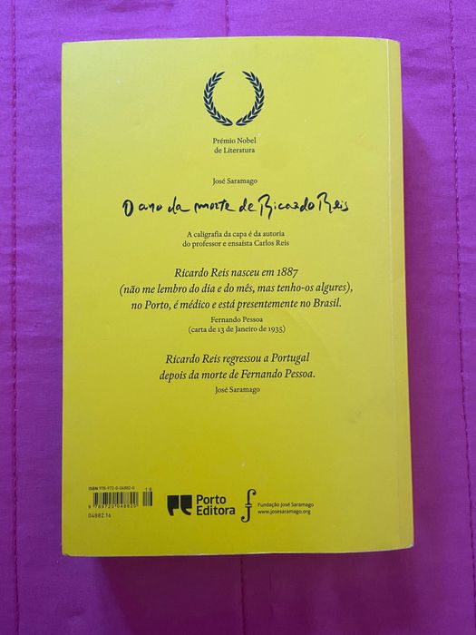 Livro O Ano da Morte de Ricardo Reis