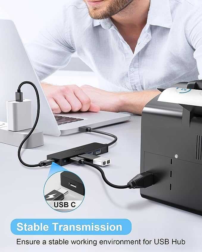 Aceele Hub USB, rozdzielacz USB 3.0 z 4 portami USB