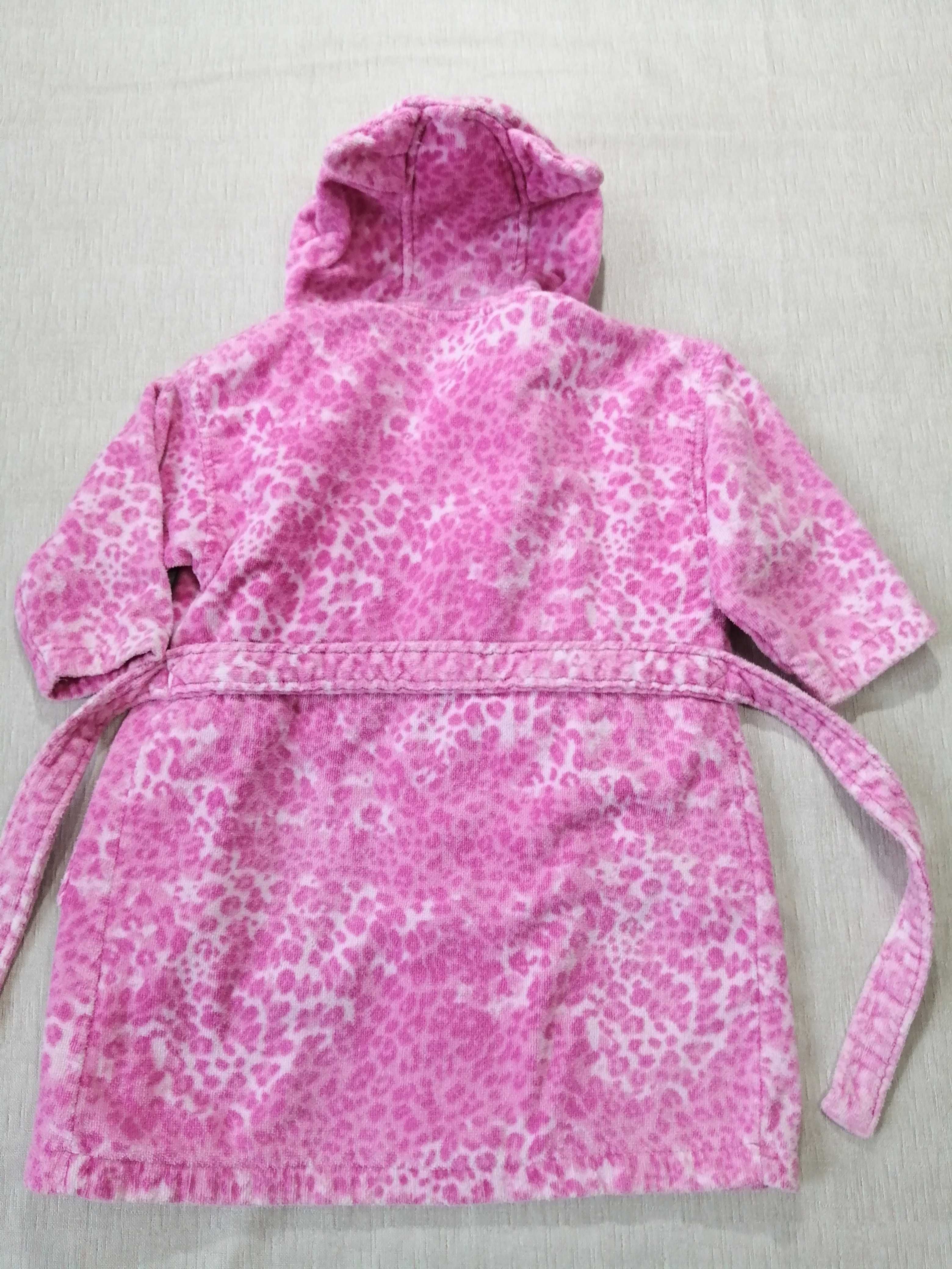 Махровий халат з вушками на дівчинку 3 - 6 років