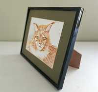 Картина в рамці. Рижий кіт мейн кун