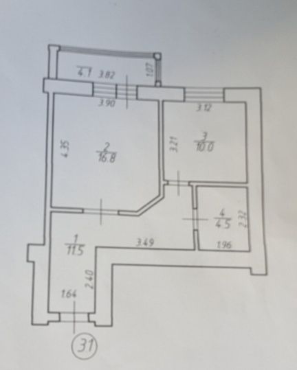 Продаж великої 1 кімн квартири, зданий будинок, вул.Хіміків, Пасічна