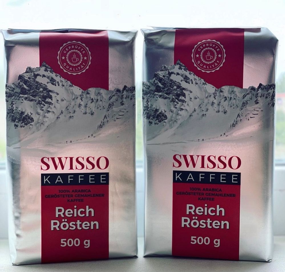 Кава мелена 500г та зернова Swiss Kaffee 1кг