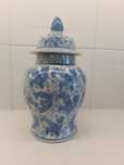 Pote Porcelana Antigo. Grande. Peixes. Carpas. 33' cm