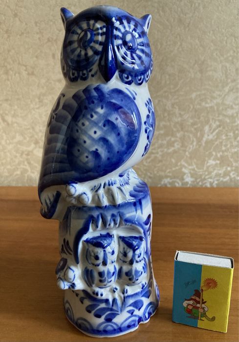 Статуэтка Фигурка Сова Гжель Керамика Сувенир Подарок девушке женщине