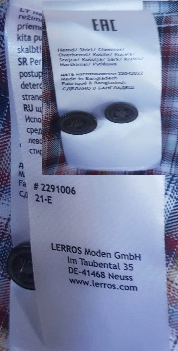Мужская рубашка LERROS M Natural Stretch