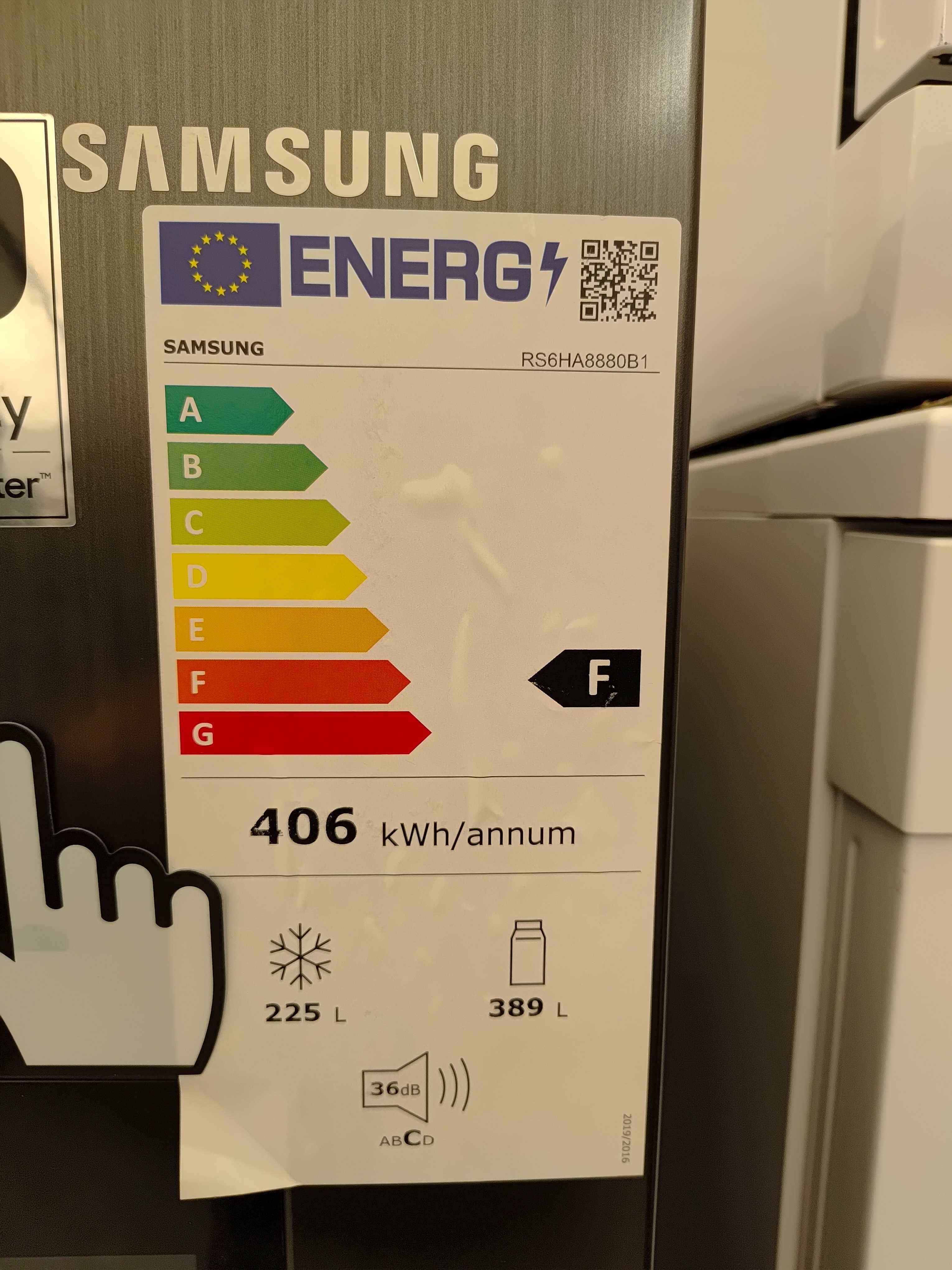 Lodówka Samsung RS6HA8880B1, Side by Side, SpaceMax™, 614 l