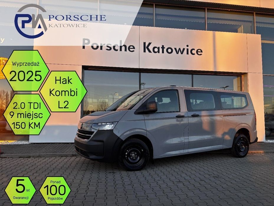 Volkswagen Transporter 2.0 TDI 150 KM L2 Kombi 6bm 9m  Kombi 9 miejsc 2025 Plac ponad 100 pojazdów RABAT!