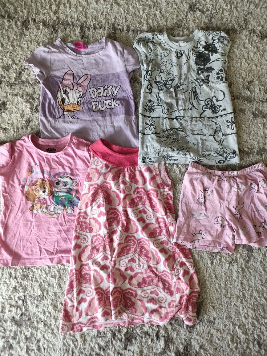 T shirt sukienka krótkie spodenki 3-4 lata