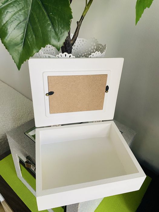 Szkatułka z miejscem na zdjęcie pojemnik deco box with foto biały