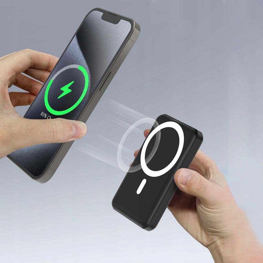 Powerbank 10000 mAh PODORU KT-D003 czarny wyświetlacz LED, indujcjs