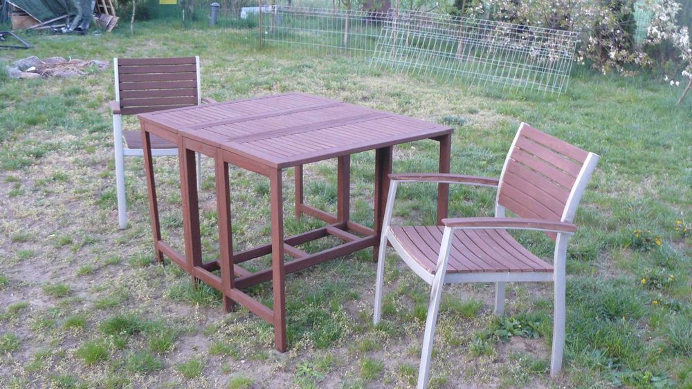 Stół balkonowy tarasowy z 2 krzesłami do ogrodu
