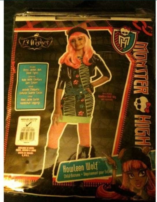 Carnaval fato disfarce Monster High Howleen Wolf