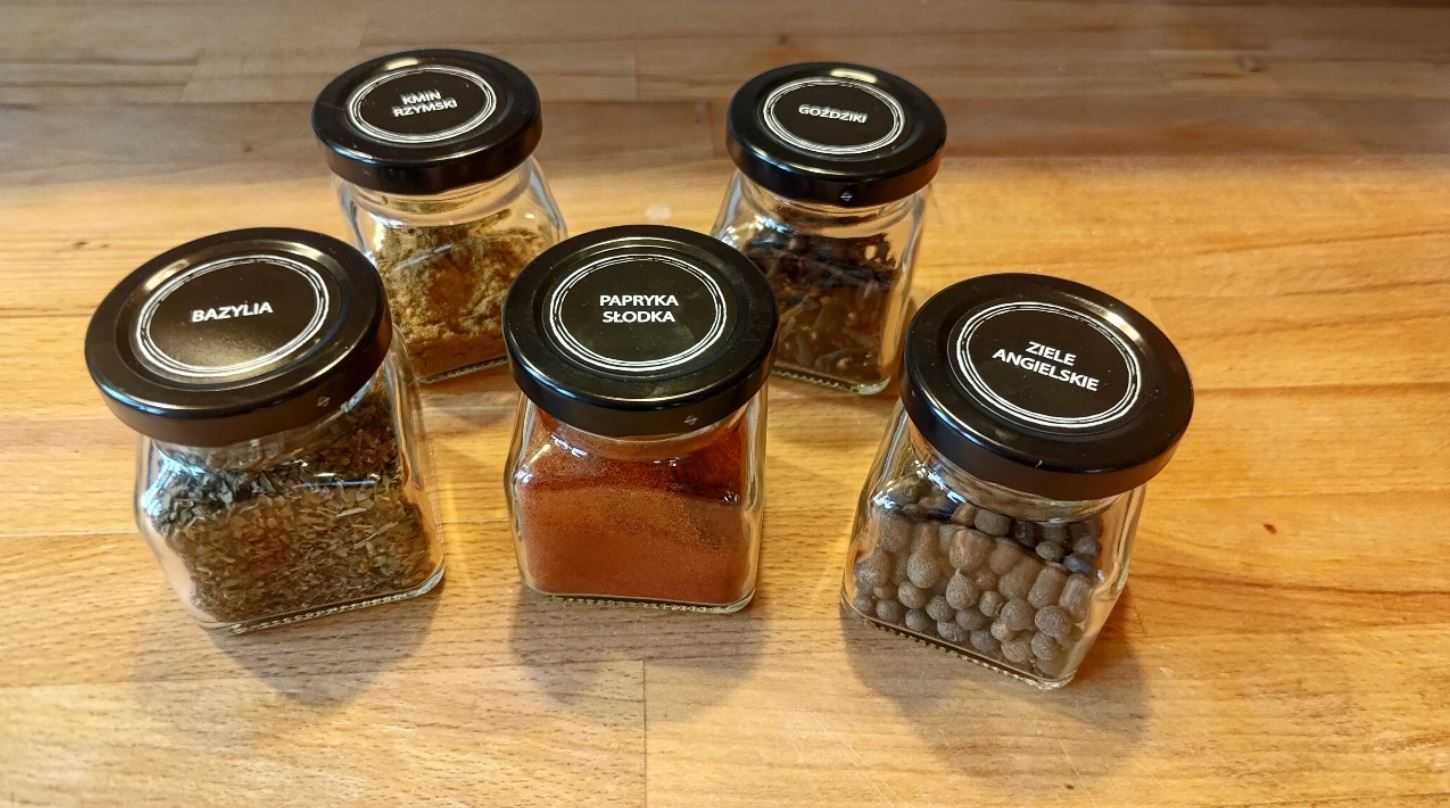 Słoiki na przyprawy 120ml 24 szt.+naklejki 120 szt. GRATIS Dekoracyjne