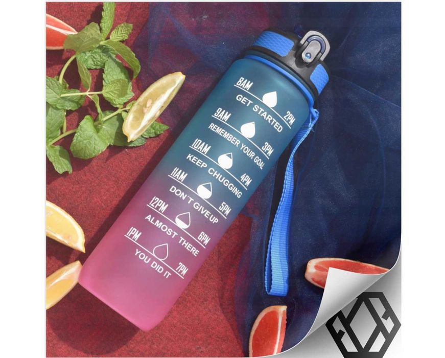 Butelka Motywacyjna Shaker Bidon na Wodę Siłownię Sportowy BPA Free 1L