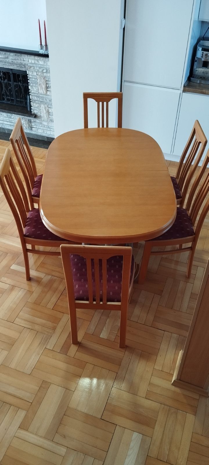 Komplet stół i krzesła - Paczkowska fabryka mebli kolor buk