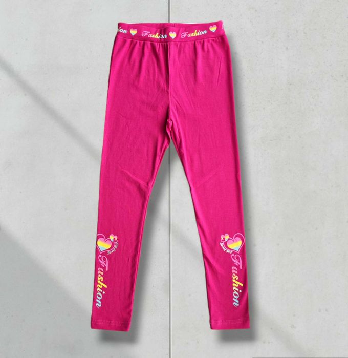legginsy różowe z aplikacjami roz.134
