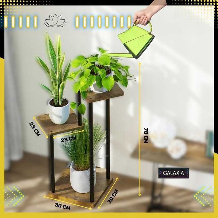 KWIETNIK STOJĄCY Stojak na Kwiaty Kwiatki Rośliny Drewniany Loft