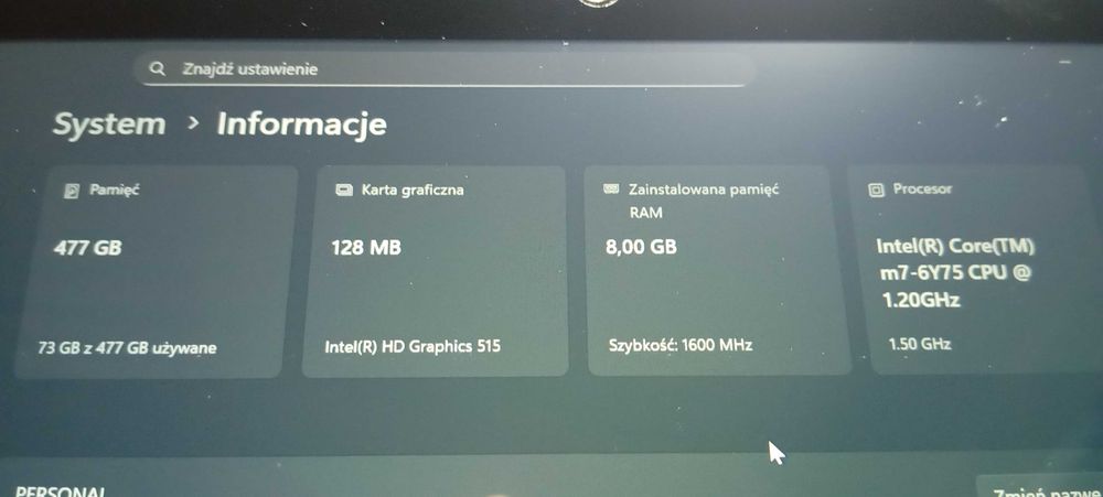 Tablet Fujitsu Q616 Klawiatura SIM SSD 500GB 8GB RAM CORE M7