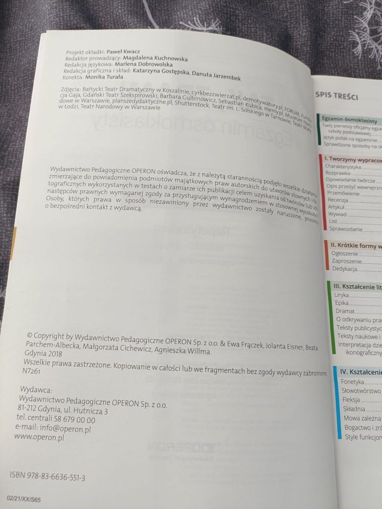 Repetytorium tak zdam egzamin ósmoklasisty język polski operon