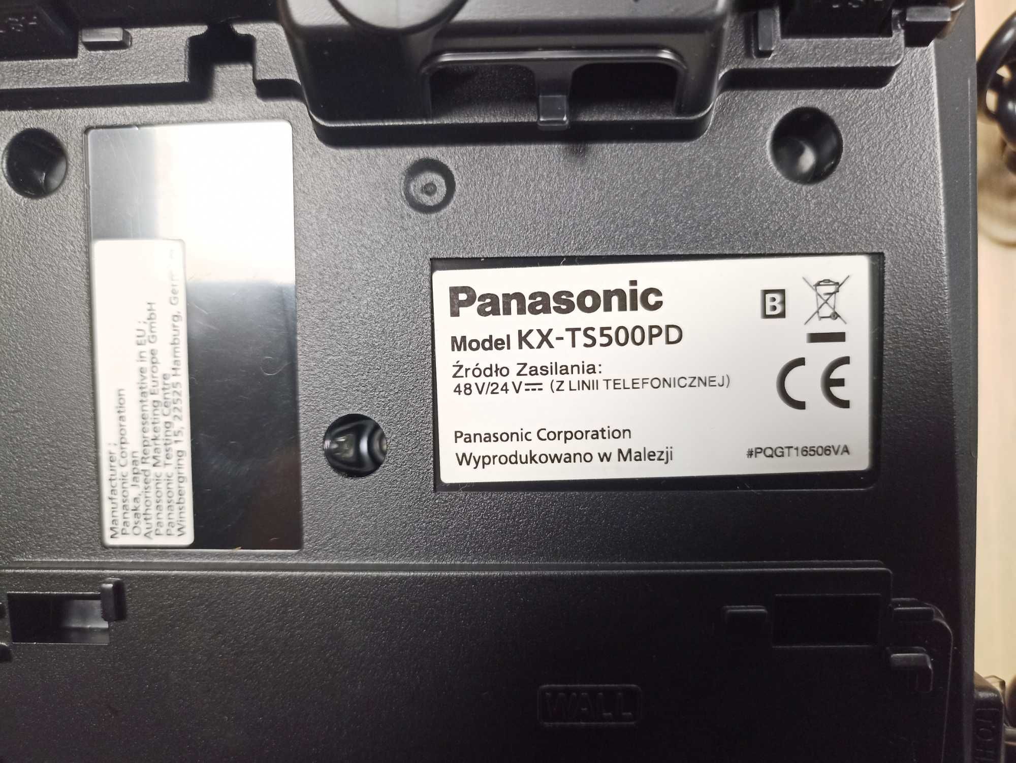 Telefon PANASONIC KX-TS500PDB - stacjonarny przewodowy