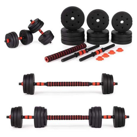 Hantle regulowane 2 x 10 kg sztanga zestaw 20 kg gryf