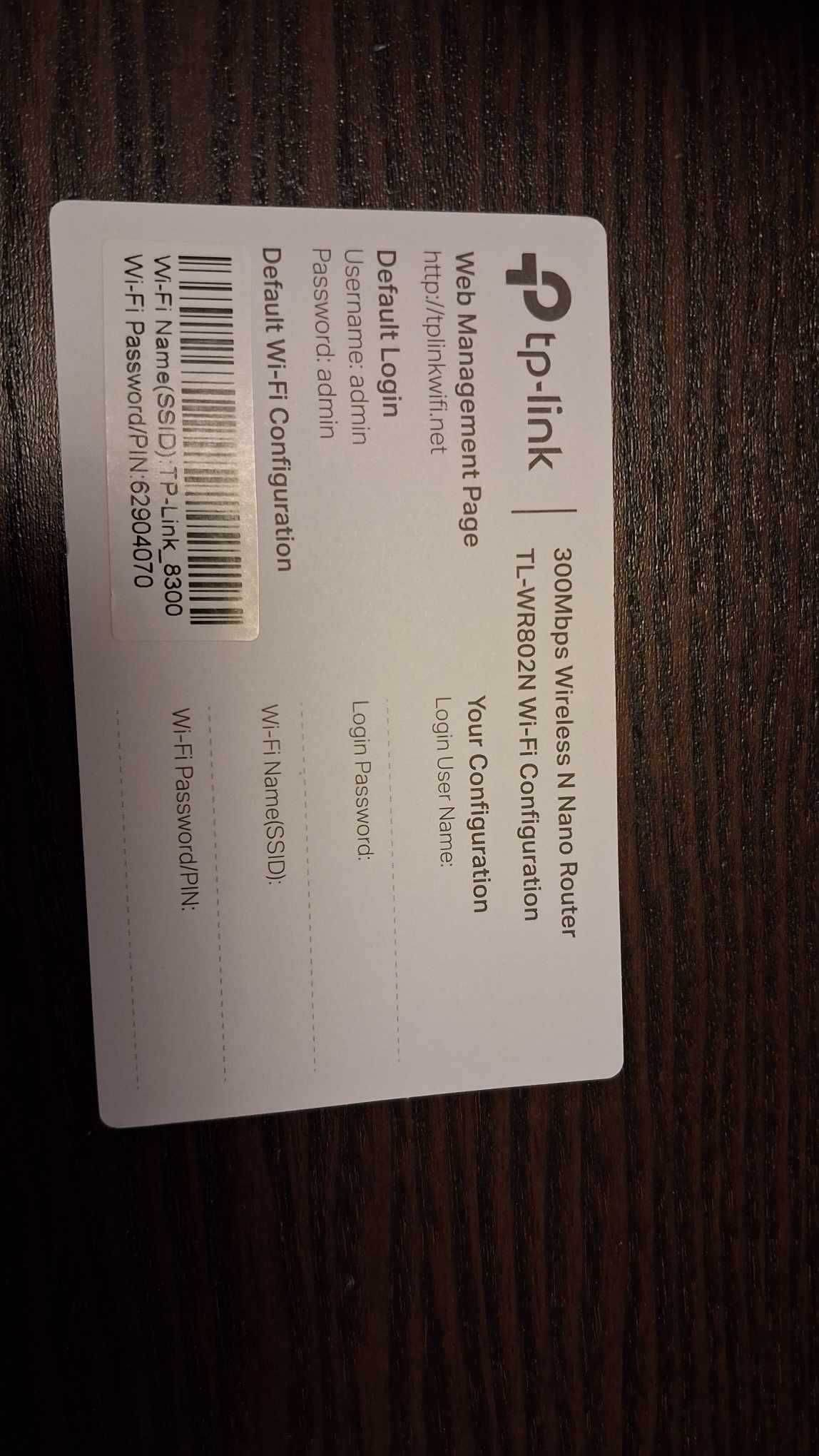 Router TP-LINK TL-WR802N | 300 Mb/s