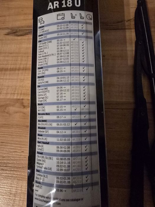 Wycieraczki Bosch 60cm 45cm Komplet 600x400mm Opel Dacia Chevrolet