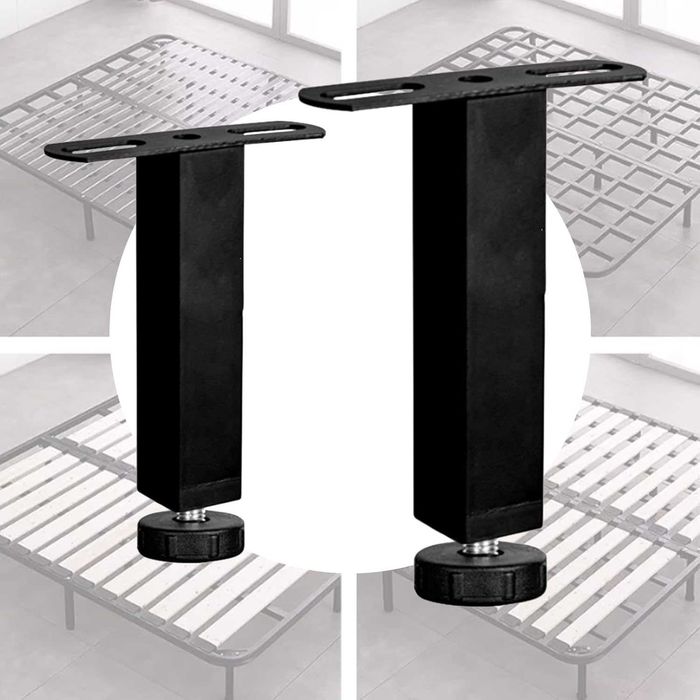 Metalowe nóżki do łóżka 18 cm, reglowane + 2cm z mocowaniami-2 sztuki