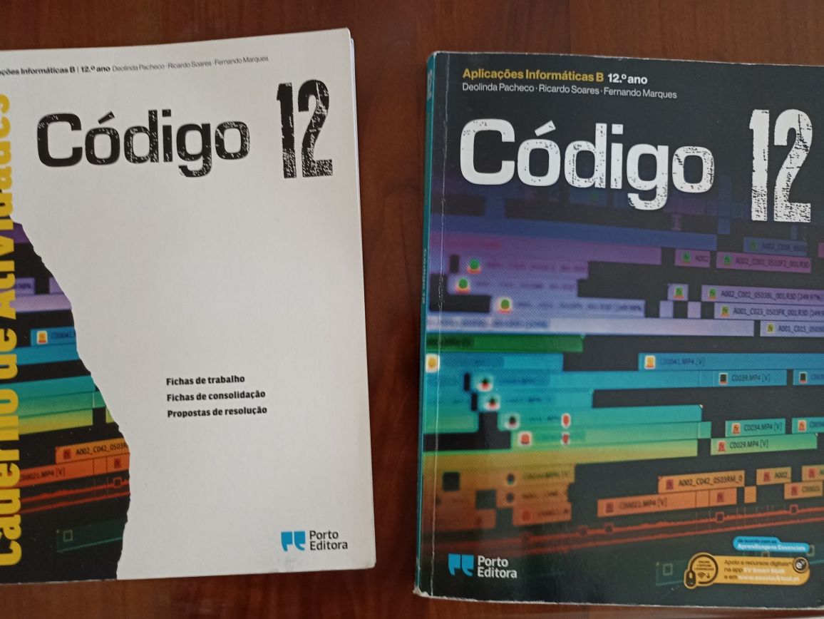 Manual e caderno de atividades Código 12 ano