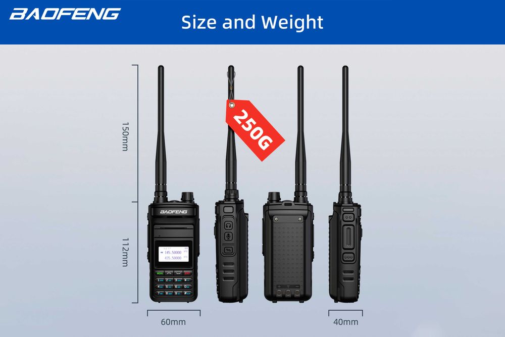 Baofeng Radio, 999 Channels, 10 Watts, USB Type-C Charging64409441093507121