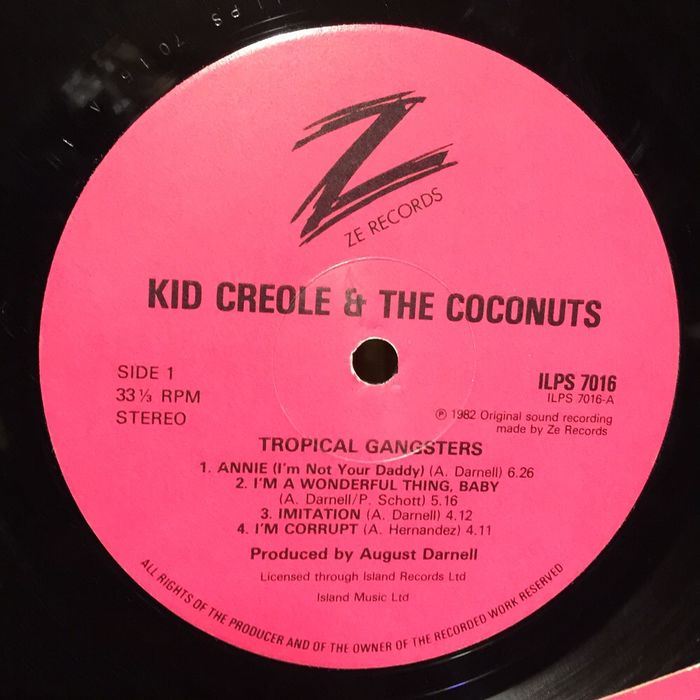 Vinil: Kid Creole & the coconuts - Tropical Gangster 1982