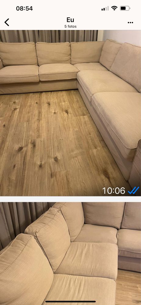 . Sofa de sala com 2,90X2,50  em pele de pessego