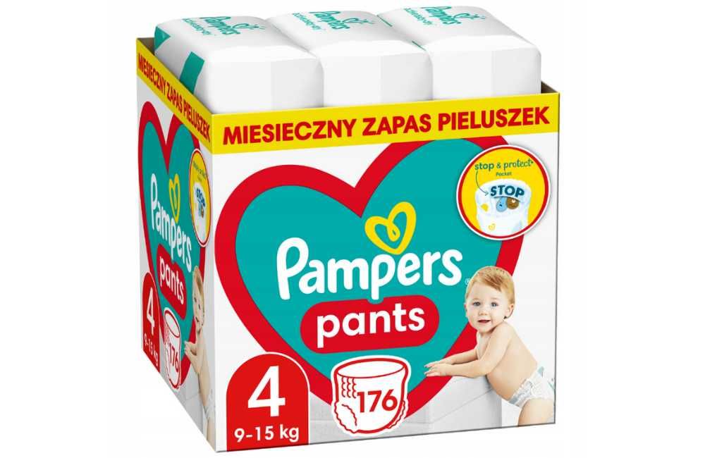 HIT PAMPERSY PANTS 4 176 szt. 9-15 kg Pieluchomajtki Zapas na Miesiąc