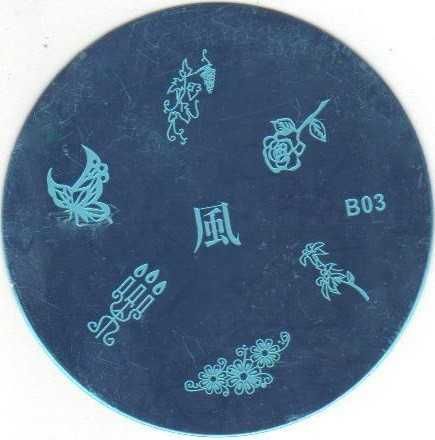 blaszka B 03 płytka do wzorków stempel do paznokci róża
