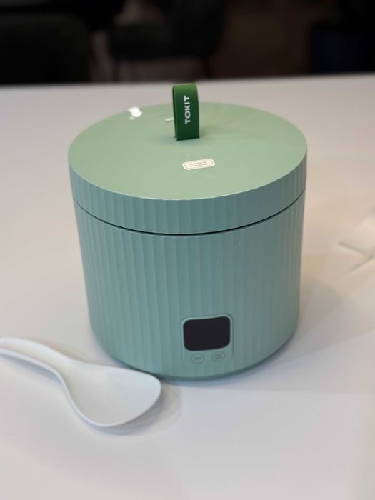 Mini ryżowar TOKIT garnek do gotowania ryżu 1,5 l zielony ceramiczny