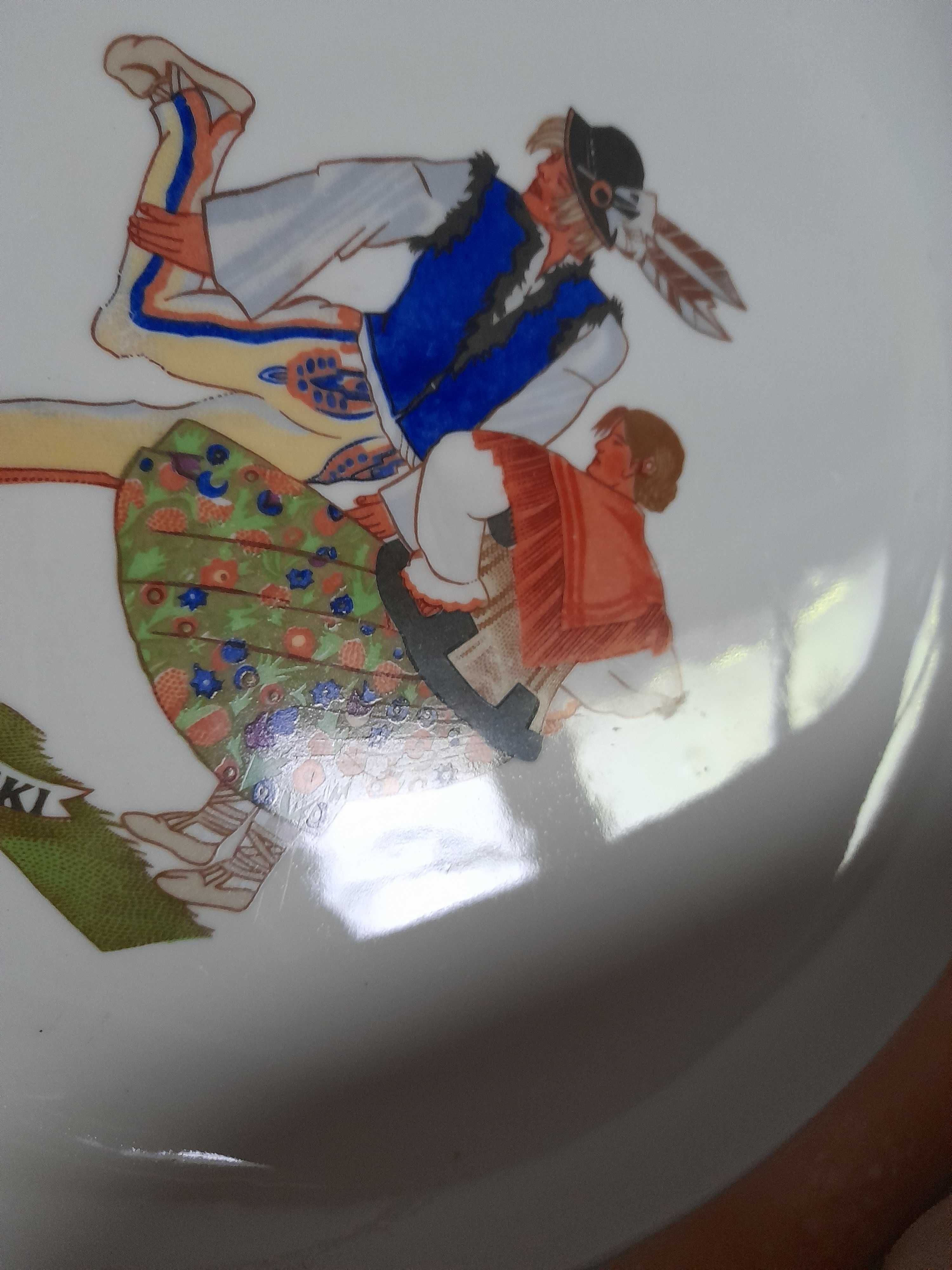 Porcelana talerz taniec góralski Stryjeńska