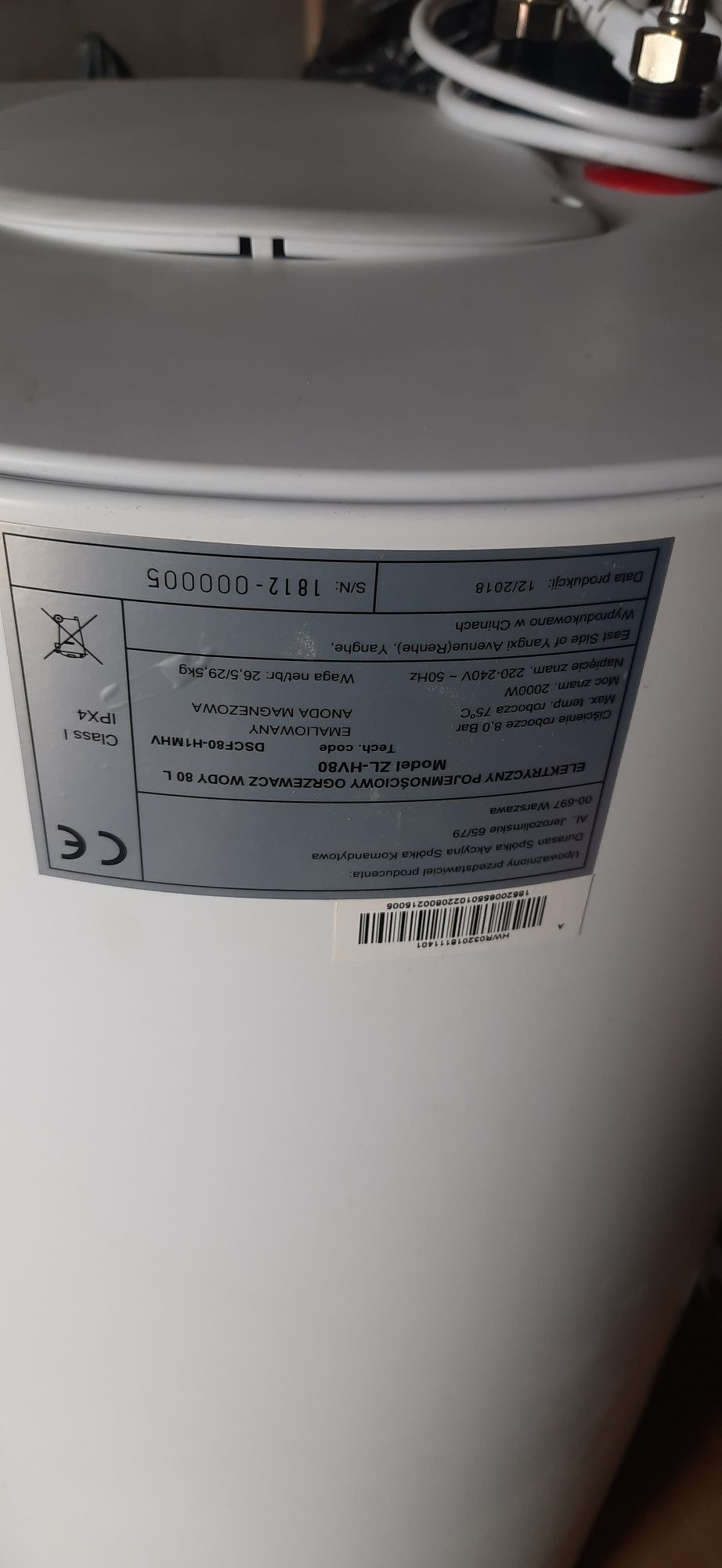 Sprzedam  podgrzewacz wody 80 l