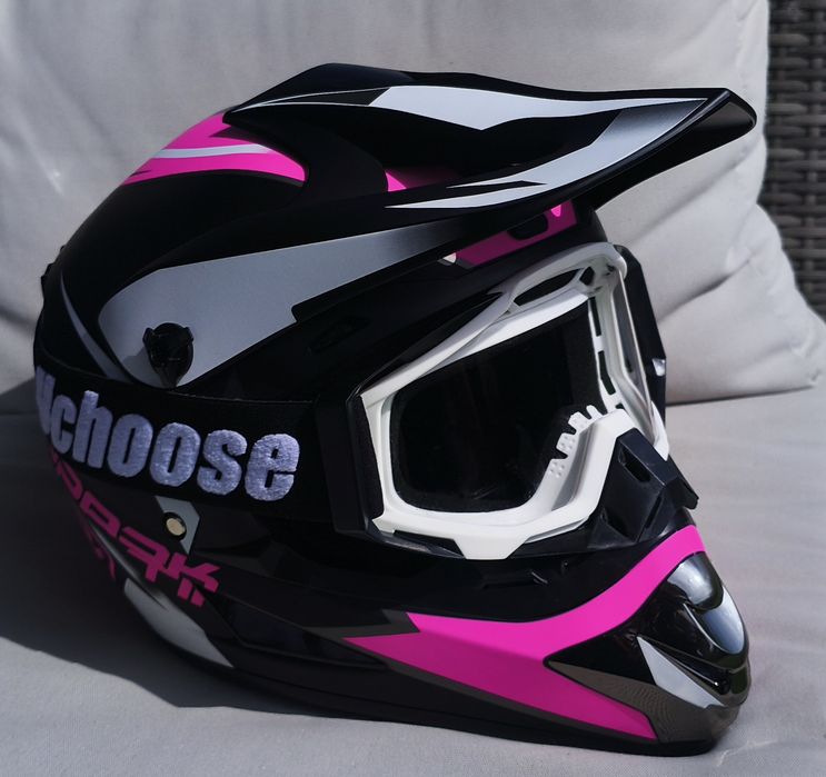 NOWY Kask cross okulary gogle na rower hulajnogę Uchoose rozmiar S