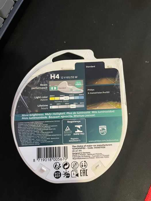Автомобільна лампочка Philips X-tremeVision Pro150 H4 + 150% 12342XVPS