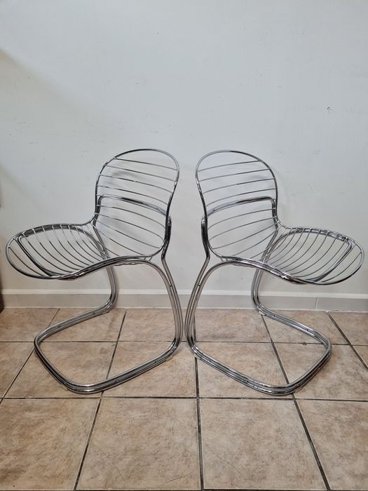 Krzesło proj.Gastone Rinaldi,Bauhaus,chrom, Włochy lata 70,Mid-century