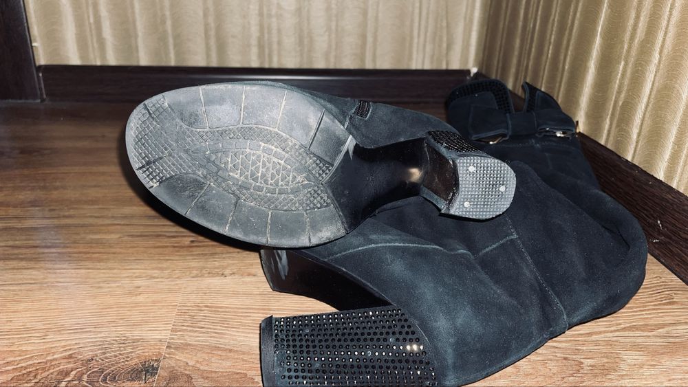 Сапоги замшеві натуральні Mea Balan чорні